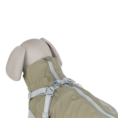 TRIXIE REGENJAS HOND PONTIS RAIN MET TUIG OLIJFGROEN