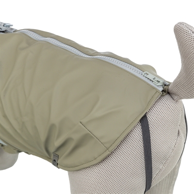 TRIXIE REGENJAS HOND PONTIS RAIN MET TUIG OLIJFGROEN