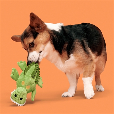 BARK Karri Krokodil pluche hondenspeelgoed piepend 32x15x6 cm