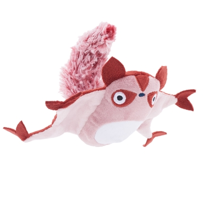 BARK Plüschspielzeug Sydney Sugar Glider bewegliche Flügel, quietschend und Knisterfolie, lange Plüschhaare zum Kauen - Rosa - 23x23x6,5 cm