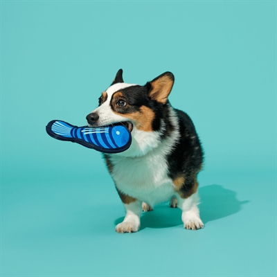 Bark Blue Rad Herring Super Chewer kauwspeelgoed textiel/rubber 27x6,5x5 cm