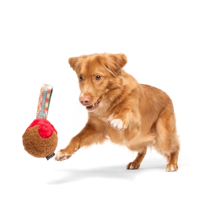 BARK A Squeaky Meat-A-Ball pluche hondenspeelgoed pluche/rubber/nylon piepend 25,5x15x9 cm
