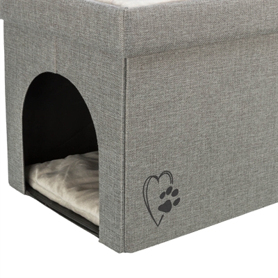 TRIXIE KATTENMAND / KATTENHUIS KIMY SOFT 2 VERDIEPINGEN LICHTGRIJS