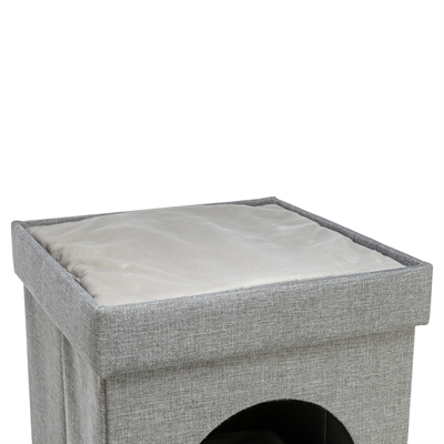 TRIXIE KATTENMAND / KATTENHUIS KIMY SOFT 2 VERDIEPINGEN LICHTGRIJS
