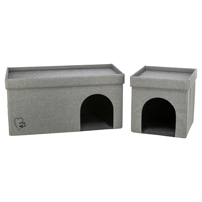 TRIXIE KATTENMAND / KATTENHUIS KIMY SOFT 2 VERDIEPINGEN LICHTGRIJS