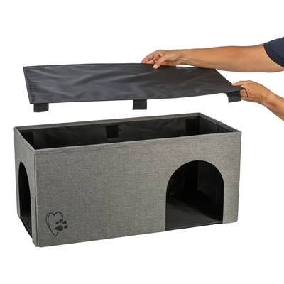 TRIXIE KATTENMAND / KATTENHUIS KIMY SOFT 2 VERDIEPINGEN LICHTGRIJS