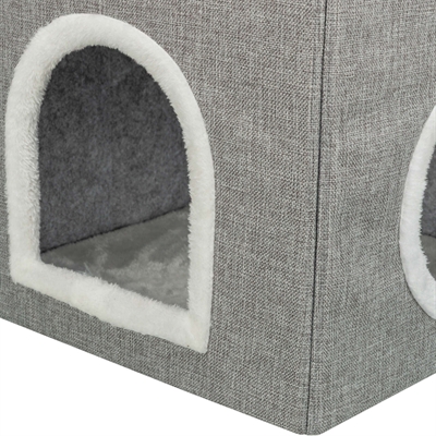 TRIXIE KATTENMAND / KATTENHUIS NORA SOFT 2 VERDRIEPINGEN LICHTGRIJS