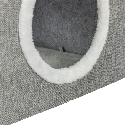 TRIXIE KATTENMAND / KATTENHUIS NORA SOFT 2 VERDRIEPINGEN LICHTGRIJS