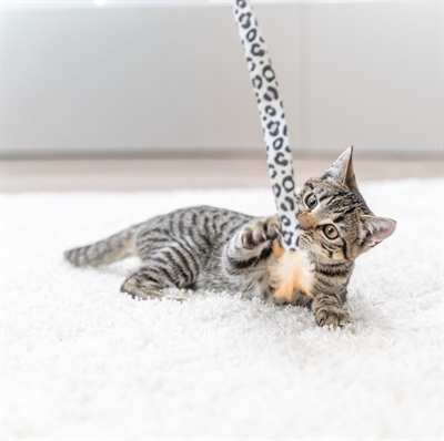 TRIXIE KATTENHENGEL STAART PANTERPRINT PLUCHE MET KATTENKRUID / CATNIP
