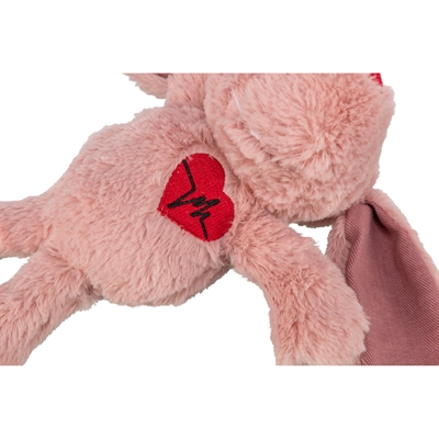 TRIXIE HOND HART PLUCHE ROZE