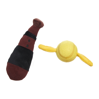BARK Quidditch pluche hondenspeelgoed piepend 24x10x12 cm