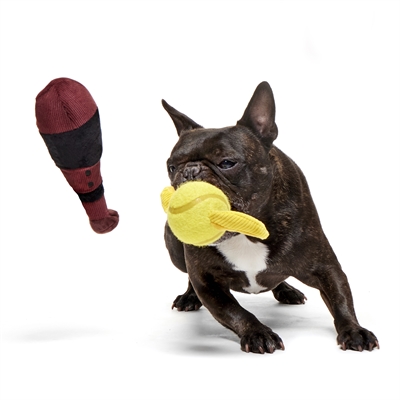 BARK Quidditch pluche hondenspeelgoed piepend 24x10x12 cm