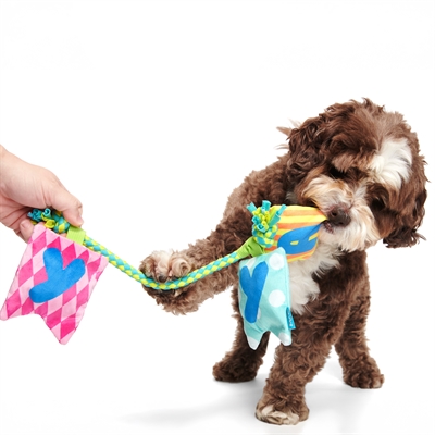 BARK Happy Yay Banner Birthday pluche hondenspeelgoed pluche piepend 36x25x6 cm