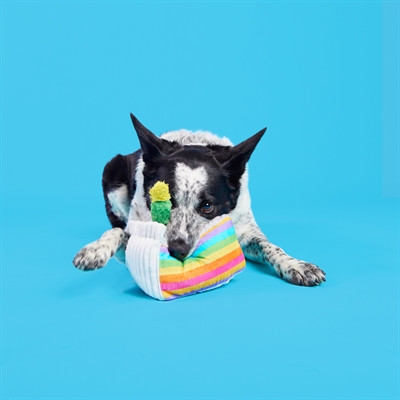 BARK Barkday Cake pluche hondenspeelgoed pluche piepend 21x17x13 cm