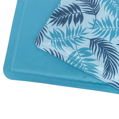 TRIXIE KOELMAT MET PALMBLADEREN PRINT LICHTBLAUW