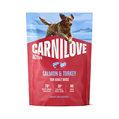 CARNILOVE Active Adult All Breeds Salmon/Turkey Adult zalm kalkoen hondenvoer droog 1,5 kg