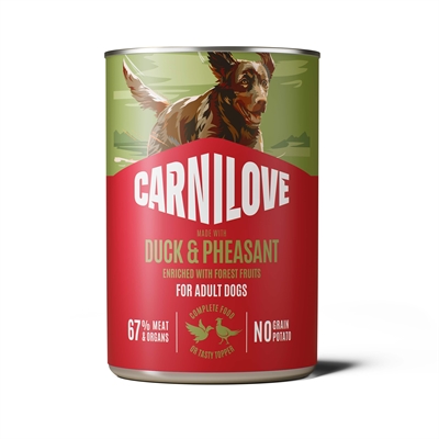 CARNILOVE Natvoer hond CAN Duck/Pheasant Eend & fazant, graanvrij, zonder kunstmatige toevoegingen - 6x400 g