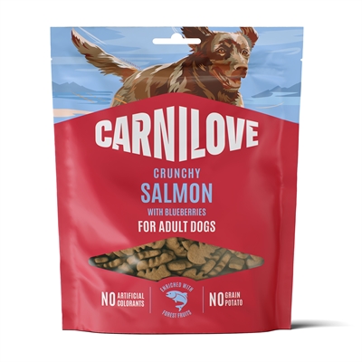 CARNILOVE Hondensnack Crunchy Snack Salmon/Blueberries Zalmrijk, blauwe bessen · Graanvrij, krokant - 200 g