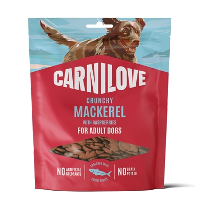 CARNILOVE Hondensnack Crunchy Mackerel en Raspberries Graanvrij