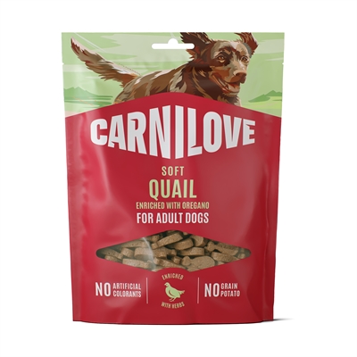 CARNILOVE Soft Snack Quail/Oregano Zachte hondensnack - Graanvrij, 30% kwartelproteïne, zonder kleurstoffen - 200 g
