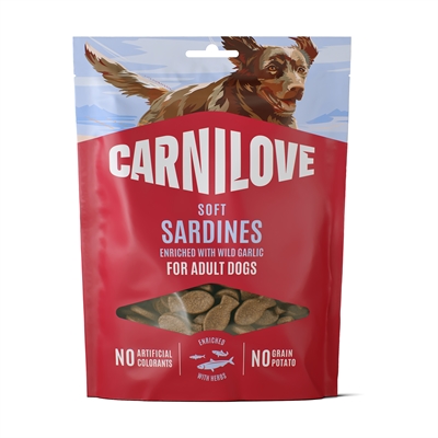 CARNILOVE Zachte hondensnack Soft Snack Sardines/Wild Garlic - Graanvrij, met sardines & wilde knoflook - 200 g