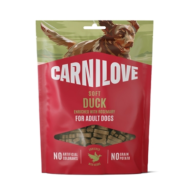 CARNILOVE Zachte hondensnack SOFT SNACK DUCK/ROSEMARY - Graanvrij, met eend & rozemarijn, zacht - Naturel - 200 g