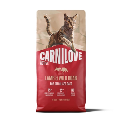 Carnilove Active Adult Sterilised lam wild zwijn kattenvoer droog 6 kg