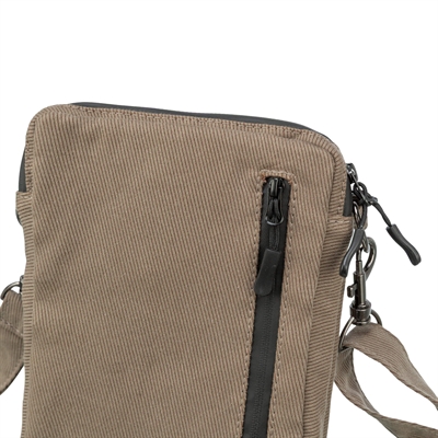 TRIXIE Snackzak Ribfluweellook Verstelbare heupriem, 2 ritsvakken & uitneembare wasbare binnenvoering - Bruin - 16x21 cm
