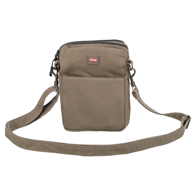 TRIXIE Snackzak Ribfluweellook Verstelbare heupriem, 2 ritsvakken & uitneembare wasbare binnenvoering - Bruin - 16x21 cm