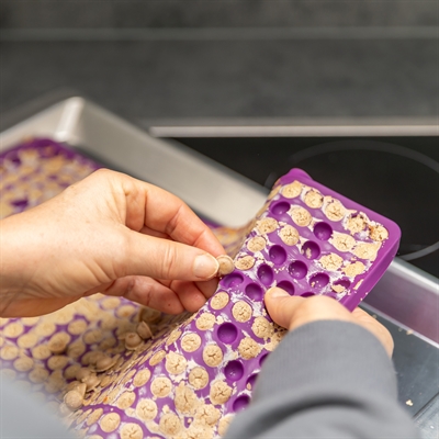TRIXIE Bakmat voor dierensnacks BPA Vrij - Temperatuurbestendig -40–230°C - Veel vormpjes - Paars - 38x28 cm