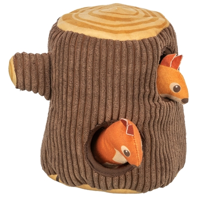 TRIXIE Boomstronk met eekhoorn pluche hondenspeelgoed polyester met geluid 16 cm