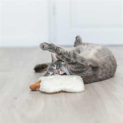 TRIXIE Kattenspeelgoed Gebakken Ei XXL - Gevuld met Amerikaanse catnip, ritselend, voor grote katten - 18 cm
