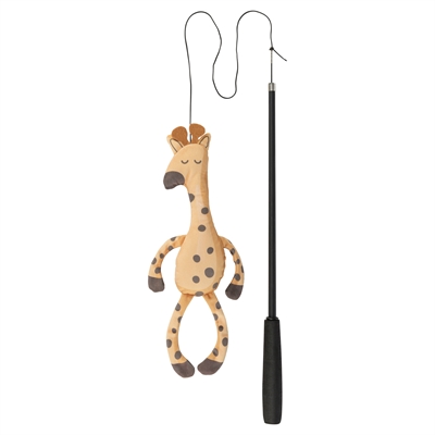 TRIXIE Spielangel teleskopisch Giraffe, Glasfaserstange, EVA-Griff, für große Katzen, 106 cm