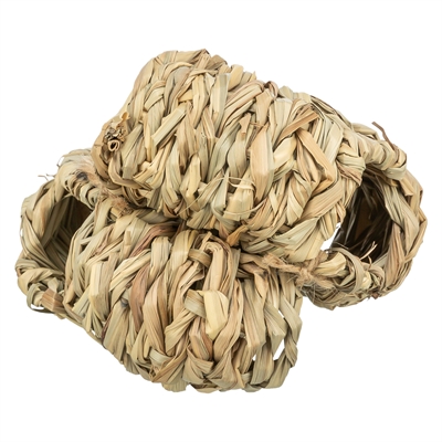 TRIXIE Tunnel Gras Rond 100% natuurlijke speel- & knaagtunnel - Naturel - 6x6x15 cm