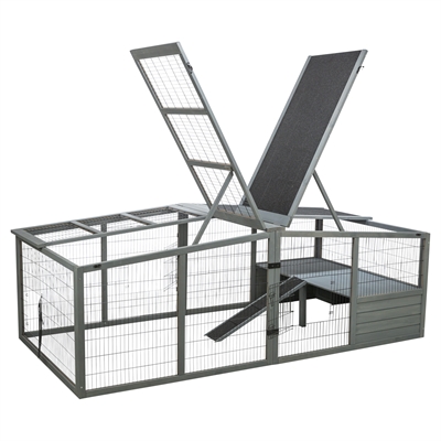 TRIXIE REN XL MET AFDEKKING HOUT GRIJS