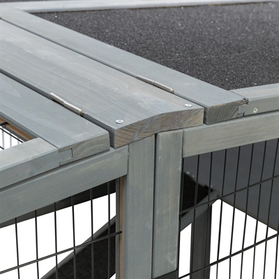 TRIXIE REN XL MET AFDEKKING HOUT GRIJS