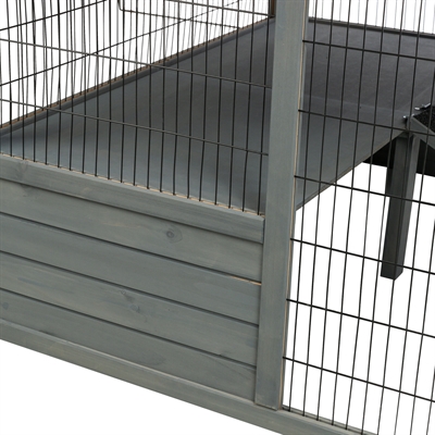 TRIXIE REN XL MET AFDEKKING HOUT GRIJS