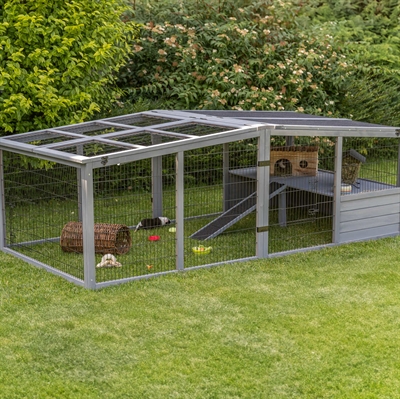 TRIXIE REN XL MET AFDEKKING HOUT GRIJS