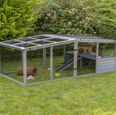 TRIXIE REN XL MET AFDEKKING HOUT GRIJS