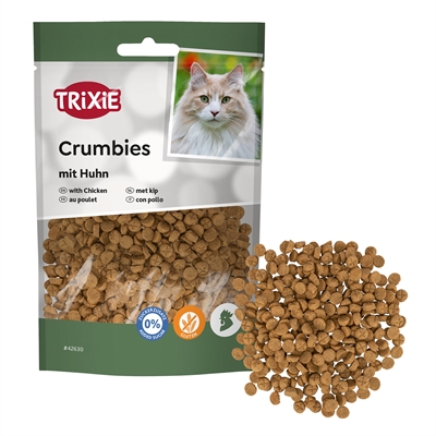 TRIXIE Kattensnack Crumbies Met Kip 63% kip & 15% kippenlever - Zonder toegevoegde suikers, met taurine - 50 g