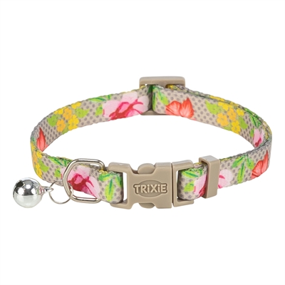 TRIXIE Kattenhalsband Bloemenmotief Verstelbaar met belletje - Assorti - 20-34x1 cm