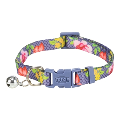 TRIXIE Kattenhalsband Bloemenmotief Verstelbaar met belletje - Assorti - 20-34x1 cm
