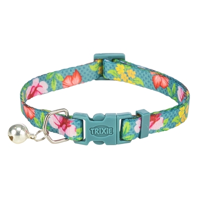 TRIXIE Kattenhalsband Bloemenmotief Verstelbaar met belletje - Assorti - 20-34x1 cm