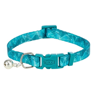 TRIXIE Kattenhalsband Geometrisch Motief - Verstelbaar met belletje - Assorti - 20-34x1 cm