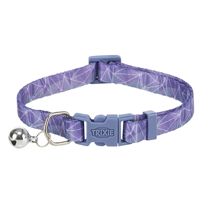 TRIXIE Kattenhalsband Geometrisch Motief - Verstelbaar met belletje - Assorti - 20-34x1 cm