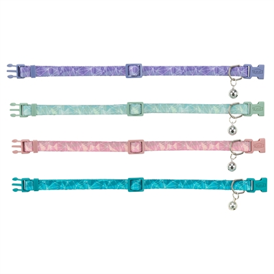 TRIXIE Kattenhalsband Geometrisch Motief - Verstelbaar met belletje - Assorti - 20-34x1 cm