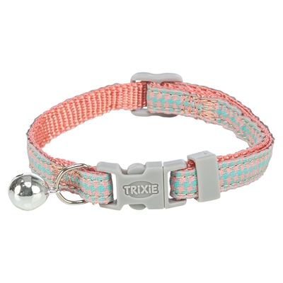TRIXIE Kattenhalsband Hanenpoot Verstelbaar met Belletje - Assorti - 20-30x1 cm