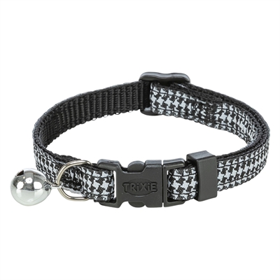 TRIXIE Kattenhalsband Hanenpoot Verstelbaar met Belletje - Assorti - 20-30x1 cm