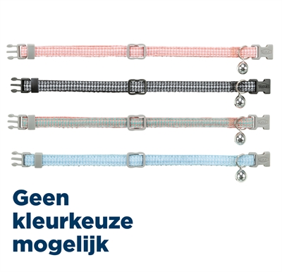 TRIXIE Kattenhalsband Hanenpoot Verstelbaar met Belletje - Assorti - 20-30x1 cm
