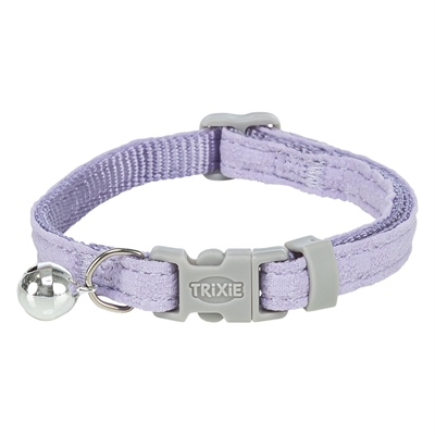 TRIXIE Kattenhalsband Geblokt Motief Verstelbaar met Belletje - Zachte pastelkleuren (Assorti) - 20-30x1 cm